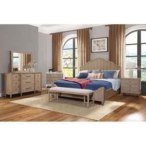 Letto con pannello in legno finitura Queen Sand dal design casual e transizionale - Product Image 2