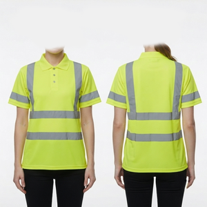 ผ้าแคนวาส 180 GSM ระบายอากาศได้ดี เหมาะสำหรับเสื้อเชิ้ตสีเหลืองสะท้อนแสง พร้อมแถบสีกรมท่าและแผงสะท้อนแสง สามารถสกรีนโลโก้ด้านหน้าได้ - Product Image 5