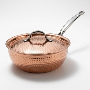 Handcrafted Traditional Copper Frying <b>Pan</b> Hand-Hammered Pure Copper Fry <b>Pan</b> with Lid for Professional Sauteing and Health - Product Image 2