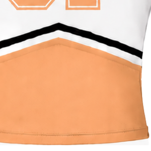 <b>Peach</b> Orange Cheerleading Uniform <b>Top</b> Sleeveless V Neck Dance Team Training Athletic Performance Sportswear Wear - Product Image 6