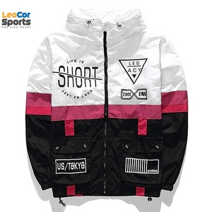 Men's <b>Lightweight</b> Drawstring Hooded Windbreaker Custom Wholesale Clothing Waterproof Casual Plain Windproof <b>Jacket</b> for Winter - Product Image 3