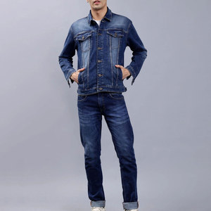 Urban Style Men <b>Winter</b> Streetwear <b>Jeans</b> Set Premium Quality 100% Cotton Fashion Jacket and Pants Casual Outfit for Wholesale - Product Image 2