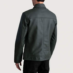 Genuine Leather <b>Jacket</b> <b>Men</b> Fashionable Stylish Customized Logo Stand Eco-Friendly Waterproof High Street New Arrivals Best - Product Image 5