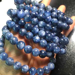 ลูกปัดพลอยไคยาไนต์สีน้ำเงินธรรมชาติ ร้อยเป็นเส้น ลูกปัดพลอยแบบหลวม สำหรับทำเครื่องประดับ DIY สร้อยข้อมือ สร้อยคอ งานฝีมือ - Product Image 1