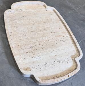 Plateau de service en marbre gris de luxe, plateau décoratif en pierre naturelle, plateau de table basse, décoration moderne pour la maison, best-seller, nouveauté - Product Image 4