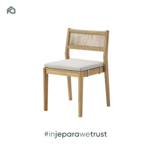Sillas de Comedor de Madera de Teca Sólida al por Mayor, Modernas con Respaldo de Cuerda Tejida y Cojín Tapizado, para Uso Comercial en Hoteles, Hogares, Oficinas, Bares y Gimnasios - Bima - Product Image 3