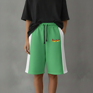 Shorts de basketball personnalisés pour femmes en molleton French Terry 100% coton, bicolores, respirants, séchage rapide, taille haute élastique, 300g, style vintage - Product Image 6