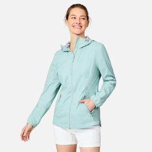Women's <b>Light</b> Blue Hooded Blouson Jacket Full Sleeve Windproof Woven Polyester Spring Wear - Product Image 6