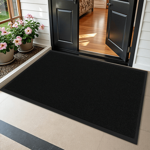 1 pièce Tapis d'entrée commercial en PVC composite noir 90x120x1.2cm, extra épais, robuste, protection de sol, tapis de bienvenue à boucles - Product Image 2