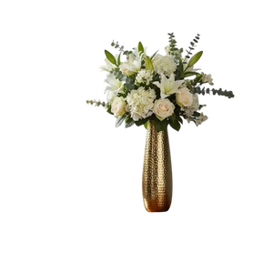 Moderno Florero de Metal Dorado para Mesa con Arreglo Floral, Centro de Mesa Decorativo para Hogar y Bodas, Puede Contener Agua, Decoración Moderna - Product Image 2