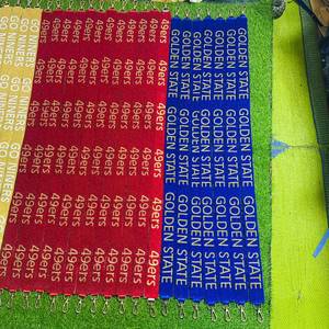 Wholesale Custom Handcrafted Seed Bead Embroidery <b>Belt</b> <b>Strap</b> Atlanta Text Red Star White Base Guitar Style Purse <b>Strap</b> Accent - Product Image 4