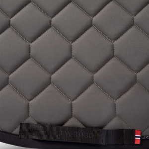 Quilted Horse Saddle Pad Grey with Black <b>Trim</b> and Logo Patch for Dressage Riding Horse Saddle Pad - Product Image 6