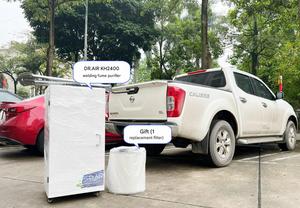 High Capacity KH-4800 Plus Laser Smoke <b>Purifier</b> 4800m³/h 3kW with Dual Hoods and Wheels for <b>Portable</b> or Fixed Industrial Use - Product Image 6