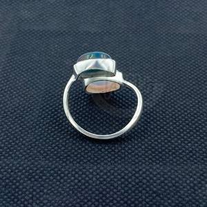 Nuevo Anillo de Ópalo Negro y Blanco con Doble Piedra, Joyería de Ópalo de Fuego Genuino, Venta al por Mayor de Piedras Preciosas - Product Image 2