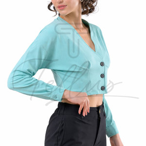 Tops Cortos de Algodón para Mujer, Formales, Sexys, con Cuentas en la Parte Delantera y Logotipo Personalizado al por Mayor - Product Image 6