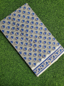 Tela de algodón india estampada a mano con motivos Mugal Butta, ecológica, transpirable, de punto ligero de alta calidad para coser. - Product Image 5