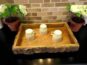Bandeja de servir rústica ecológica de madera natural, reutilizable, para cocina, comedor, vajilla, bandeja de servir para bodas de Curio Craft - Product Image 4
