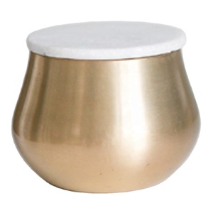 Nordic Style Home <b>Decor</b> Christmas Candle Container Empty Metal Candle <b>Jars</b> with Marble Lid - Product Image 1