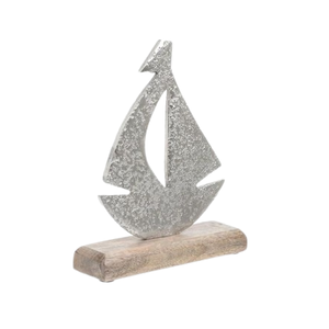 Aluminium & Wood Reindeer with Rectangle Base Dead <b>Matt</b> Black Powder Coaded Tabletop Home Decor Desktop Sculpture - Product Image 2