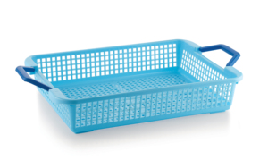 Cesta de Almacenamiento Rectangular de Plástico con Asas, Rosa, Ligera, Organizador de Cocina de un Solo Nivel, Tipo Vertical - Product Image 3
