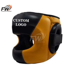 Casco de Boxeo Wesing Personalizado, Protector de Cabeza de Cuero Rojo para Entrenamiento, Casco de Boxeo de Material PU, Protector de Cabeza de Goma para Kick Boxing - Product Image 1