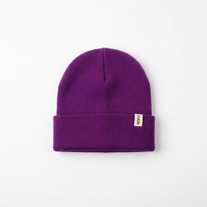 Bonnet tricoté main personnalisé, couleur unie, style décontracté, revers côtelé, pour adultes, circonférence de tête 56-58 cm - Product Image 4