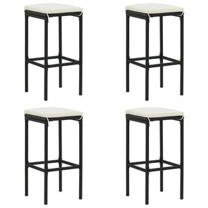Conjunto de Bar de Jardín de Ratán PE Negro con Acero con Recubrimiento en Polvo y Poliéster, Muebles de Patio Elegantes - Product Image 3