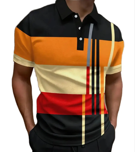 Polo pour homme à imprimé feuilles tropicales, manches courtes, col zippé, décontracté, confortable, à porter au quotidien - Product Image 6
