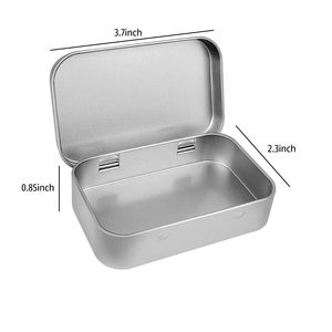 Lot de 2 boîtes rectangulaires en métal, petites boîtes de rangement avec couvercles pour le stockage du tabac, des cigarettes, des bonbons et des bijoux en vrac - Product Image 3