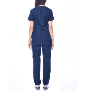 Women's Medical Scrub Apparel Hospital Uniform with <b>Cargo</b> Jogger <b>Pants</b> and Custom Logo Printing Service - Product Image 3