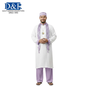 Ensemble de prière islamique professionnel pour hommes, fabrication OEM malaisienne, best-seller, tenue musulmane traditionnelle modeste, kurta pyjama en polyester, robe indienne - Product Image 4