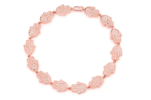Bracelet de luxe plaqué or 22 carats avec chaîne à maillons en strass de cristal, unisexe, à porter au quotidien - Product Image 2