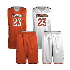 Conjunto de Uniforme de Baloncesto Personalizado de Talla Grande, Transpirable, de Malla de Poliéster, Reversible, Jersey y Pantalones Cortos, Proveedor de Fábrica OEM - Product Image 1