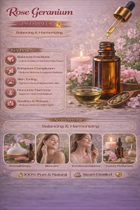 Aceite Esencial de Geranio Rosa, Puro y Natural, Aromaterapia, Cuidado de la Piel, Cuidado del Cabello, Masajes, Difusor, Alivio del Dolor, Para Todo Tipo de Piel, Venta al por Mayor - Product Image 2