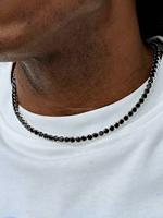 2024 Hot Luxury Hip Hop Bling Ice Out 6.5mm Single Row Black Moissanite Diamond Tennis Chain Collier en argent 925
