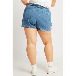 Shorts Cargo de Mezclilla para Mujer, 100% Algodón, Cintura Alta, Bolsillos Laterales, Cintura con Presillas, Tallas Grandes, Pantalones Cortos Casuales Transpirables - Product Image 4