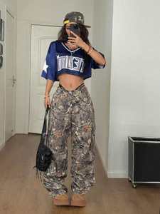 Maillot de football court en maille marine personnalisé avec impression de lettres pour femme, style streetwear, fabrication OEM, marque privée, vente en gros - Product Image 6