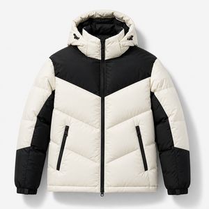 Blouson Bomber Matelassé en Toile Personnalisé pour Homme, Coupe Décontractée Hiver, Coupe-Vent Imperméable à Capuche avec Fermeture Éclair, Grande Taille, Conception OEM - Product Image 3