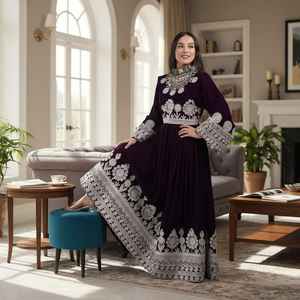 Vestidos de novia estilo afgano Kuchi, los más vendidos, con diseño de bordado simple y decoraciones de encaje con diamantes. - Product Image 4