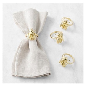 2025 luxueux anneaux de serviette en métal fabriqués à la main 4 pièces ensemble conceptions uniques couleurs vives élégant salle à manger mariages hôtel Table décor - Product Image 5