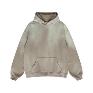 Sudadera con Capucha de Corte Holgado, 400 g/m², Lavado Ácido, Efecto Desgastado por el Sol, con Pedrería, 100% Algodón, Forro Polar de Invierno - Product Image 1