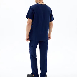 Unisex Cotton Worsted Fabric Scrub Uniform Medical <b>Doctor</b> <b>Set</b> OEM Factory Custom Logo Design Hospital Clothing Needle Detection - Product Image 2