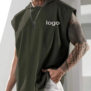 Haut de sport sans manches à capuche personnalisé pour homme, idéal pour la musculation et le fitness - Product Image 3