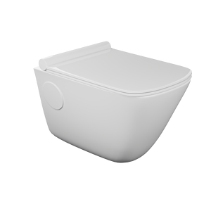 Inodoro de Cerámica Alargado de Una Pieza con Descarga Tornado, Cierre Suave, Sifón en P, Montaje en Pared, Moderno, para Baños de Apartamentos y Hoteles - Product Image 3