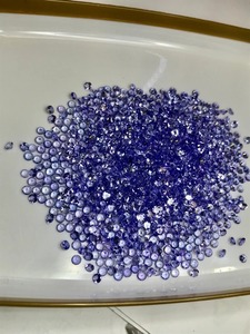 Piedra Suelta Redonda Facetada de Tanzanita Azul Natural de 3 mm con Iridiscencia para Joyería, Piedra de Nacimiento de Diciembre - Product Image 3