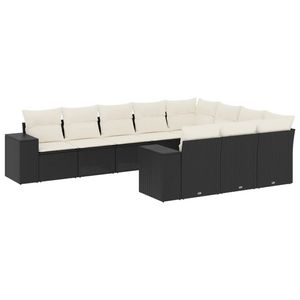 Ensemble de canapés de jardin blanc crème et noir - Product Image 2