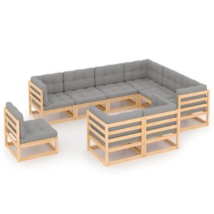 Conjunto Modular Grande para Jardín, Madera de Pino Sólida Natural, Muebles Resistentes para Exteriores - Product Image 1
