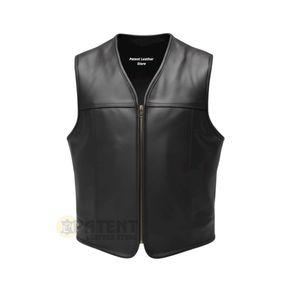 Wholesale Patent Leather Industries Genuine Leather Men's Winter Breathable Windproof Outdoor <b>Vest</b> OEM Custom Service Bulk - Product Image 1
