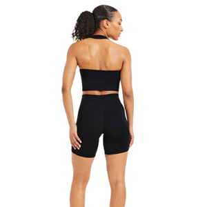 Conjunto Deportivo Seamless para Mujer, Top Corto con Cuello Halter y Pantalones Cortos de Cintura Alta, Ropa Deportiva Elástica para Yoga y Fitness - Product Image 1