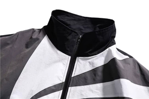 Men's Outdoor Windbreaker Jacket with Canvas Fabric <b>Stand</b> Collar Front Logo Waterproof & Lightweight Design - Product Image 6